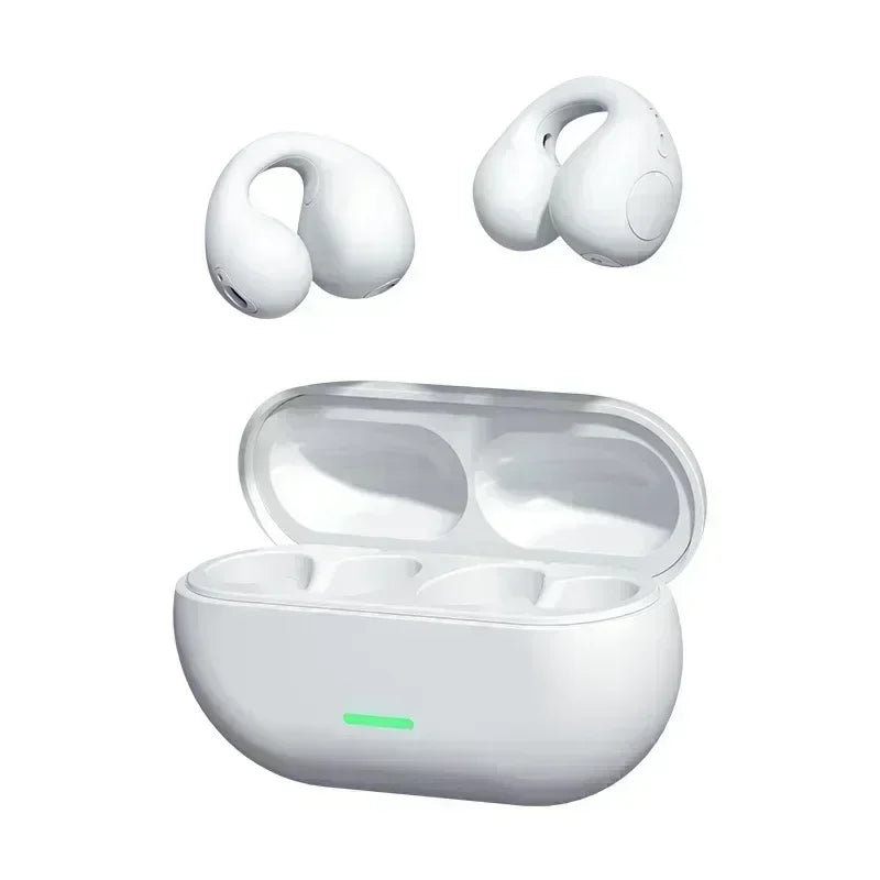 Fone Bluetooth Headset 5.3 Wireless Bone Conduction Headphones Clip Ear Music Noise Canceling HD Call Sports Gaming Earphone