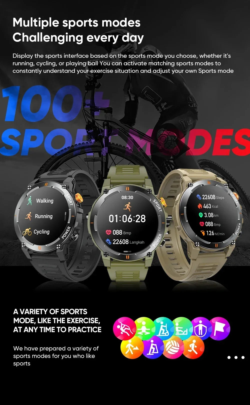 Smart Watch 2025 outdoor Monitoring smartwatch Waterproof smartwatches Call Smart for Ios Android men woman smarthwhatch