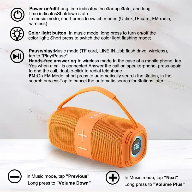 T&G TG668 Caixa De Som Bluetooth Speaker 50W High Power Portable Column For PC Computer Speakers Subwoofer Music Center Boom Box