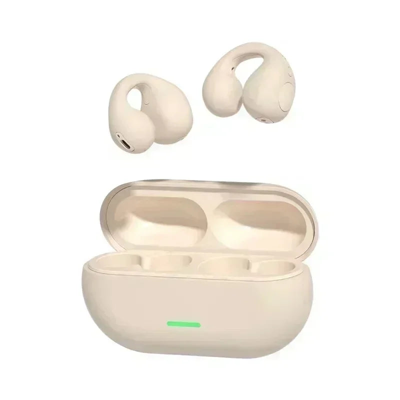 Fone Bluetooth Headset 5.3 Wireless Bone Conduction Headphones Clip Ear Music Noise Canceling HD Call Sports Gaming Earphone