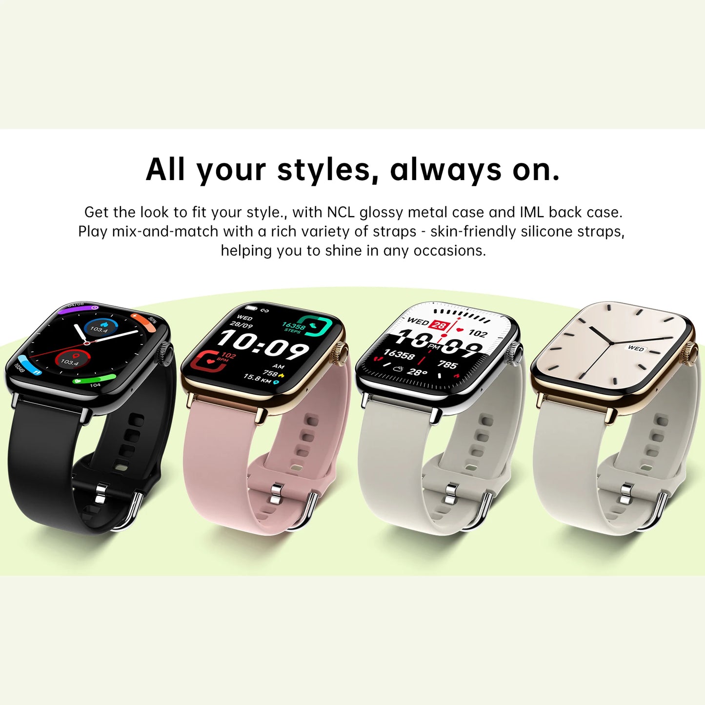 Smart Watch for Men Women 1.91" Large HD Display Waterproof 100+ Sport Modes Fitness Tracker Junior Watches for Android iPhone