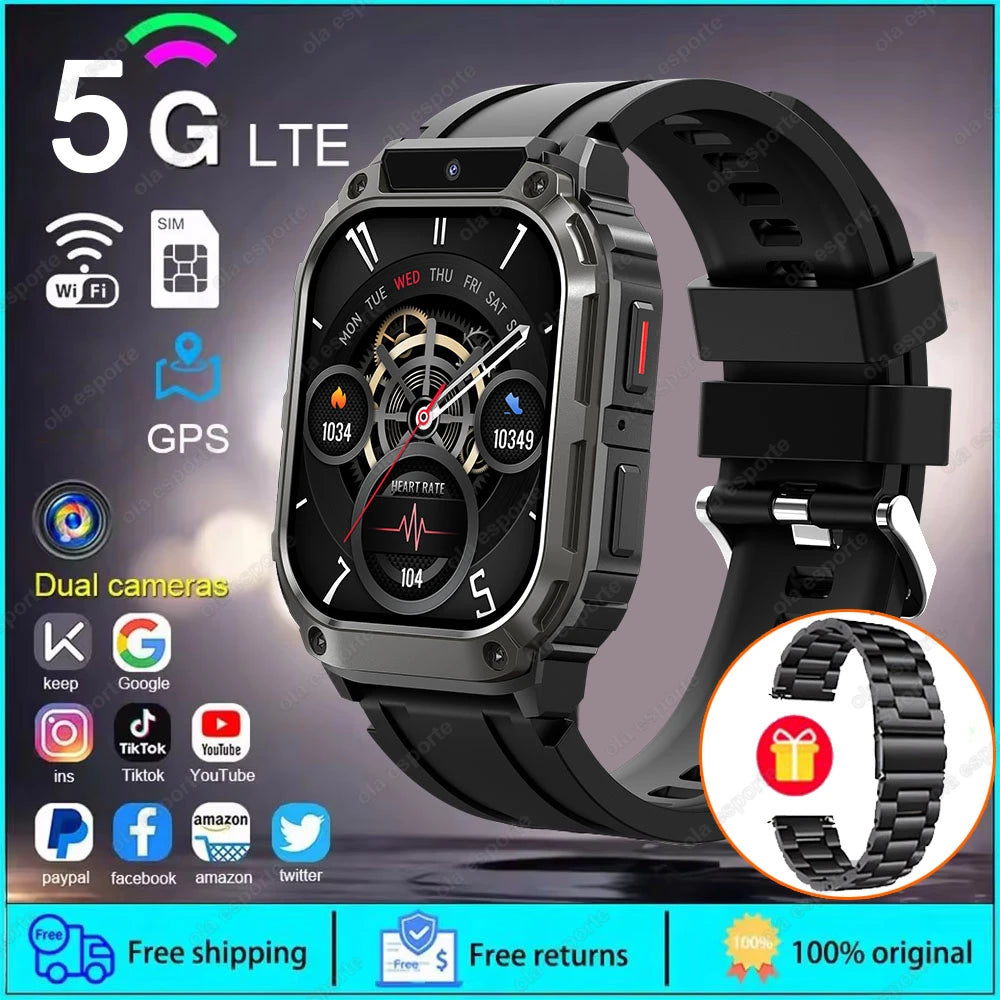 2025 New Smart Watch Men Women 1.95" HD Screen Smartwatch 5G Network WIFI HD Camera GPS APP Health Monitor Bluetooth Call Watch