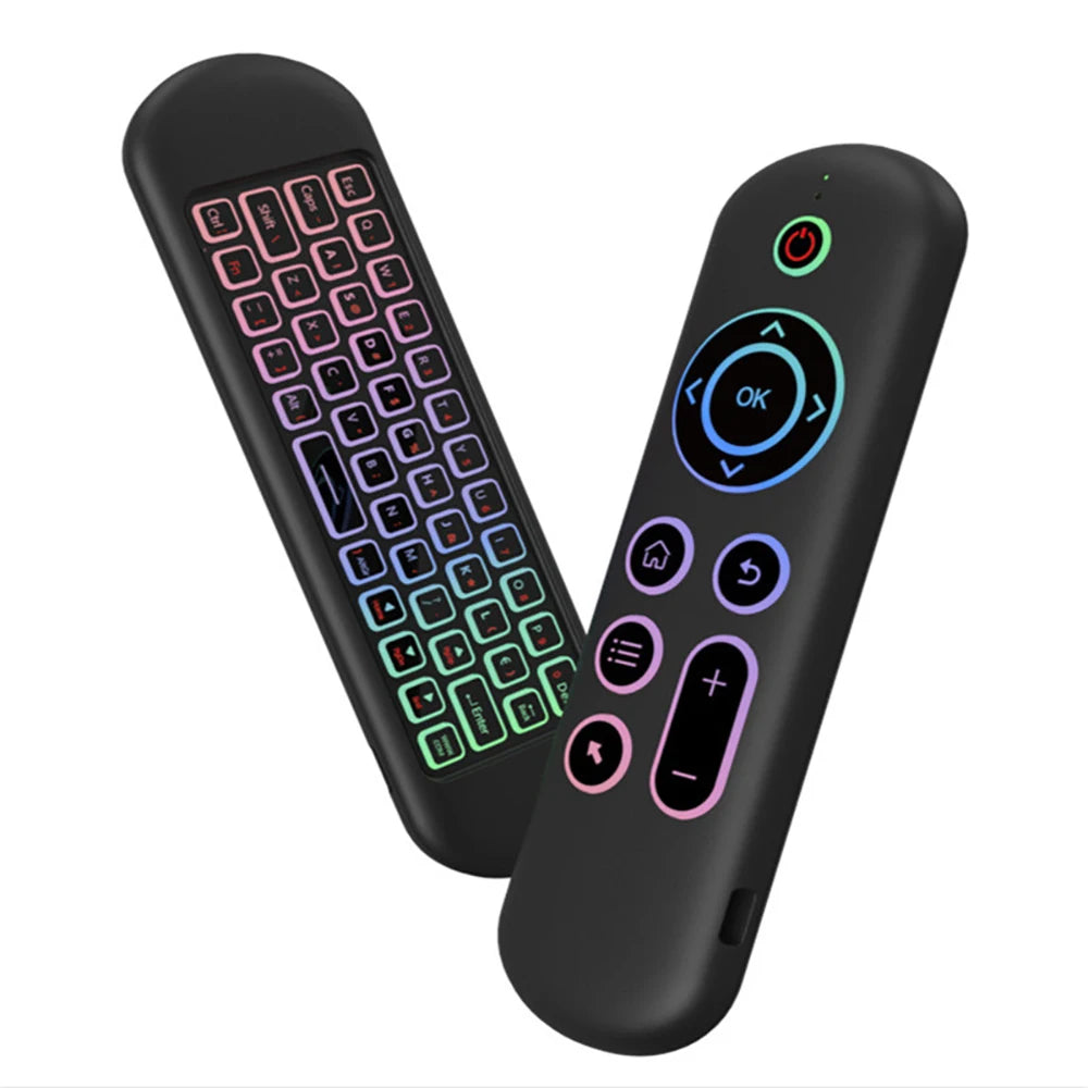 Mini Bluetooth 5.0 Keyboard 2.4G Wireless Air Mouse Backlight Voice Remote Control for Computer Laptop Android TV Box Smart TV