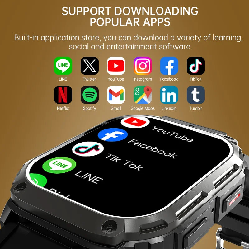 2025 New Smart Watch Men Women 1.95" HD Screen Smartwatch 5G Network WIFI HD Camera GPS APP Health Monitor Bluetooth Call Watch